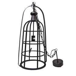 Lampa wisząca metalowa ażurowa LOFT CZARNA 70cm